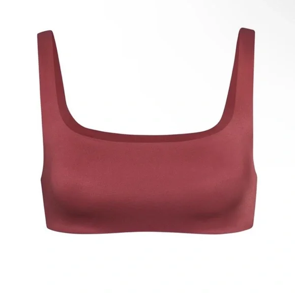 NWT SKIMS STRETCH SATIN
SQUARE NECK‎ BRA in BERRY sz XS - Picture 4 of 5